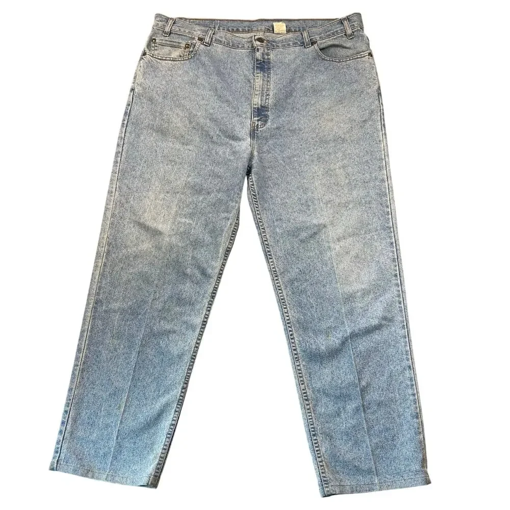 90s Vintage Levi's Jeans Brown Tab 540 Relaxed Light Wash Denim Mens 42 X 28